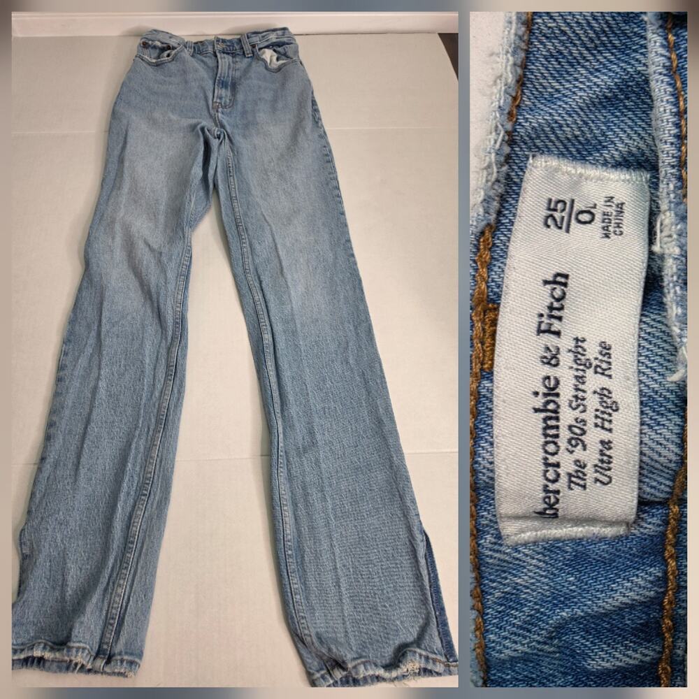Abercrombie & Fitch Jeans Womens Sz 25/0L The 90s Straight Ultra High Rise